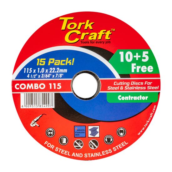10+5 Cutting Disc Steel & Ss 115 X 1.0 X 22.2 Mm 4x More Peformance